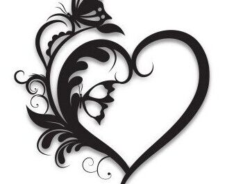 Intra απο ξύλο plywood 3mm-4mm πάχος - Floral Heart Butterfly Cut Laser Δίασταση 20x20 cm INTRAFABR-35015674 - Image 3