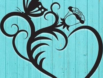 Intra απο ξύλο plywood 3mm-4mm πάχος - Floral Heart Butterfly Cut Laser Δίασταση 20x20 cm INTRAFABR-35015674 - Image 7