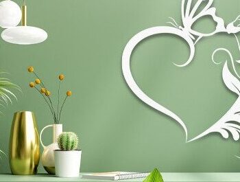 Intra απο ξύλο plywood 3mm-4mm πάχος - Floral Heart Butterfly Cut Laser Δίασταση 20x20 cm INTRAFABR-35015674 - Image 13