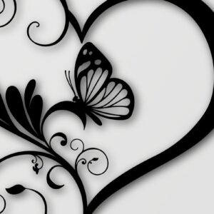 Intra απο ξύλο plywood 3mm-4mm πάχος - Floral Heart Butterfly  #3 Δίασταση 40x50 cm INTRAFABR-33779093