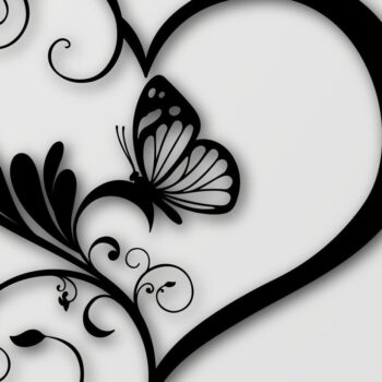 Intra απο ξύλο plywood 3mm-4mm πάχος - Floral Heart Butterfly #3 Δίασταση 40x50 cm INTRAFABR-33779093 - Image 1