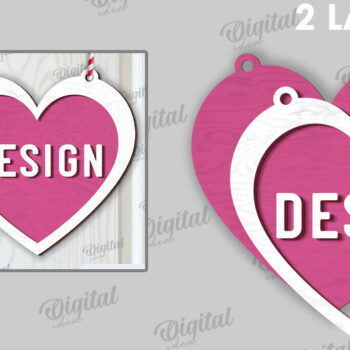 Intra απο ξύλο plywood 3mm-4mm πάχος - Διακόσμηση με φλοράλ καρδιές κοπής με λέιζερ Δίασταση 20x20 cm INTRAFABR-114396815 - Image 2