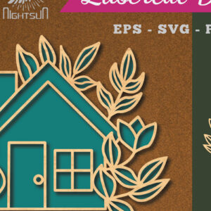 Intra απο ξύλο plywood 3mm-4mm πάχος - Διακόσμηση λουλουδιών σπιτιών με λέιζερ 4 Δίασταση 20x20 cm INTRAFABR-113392341