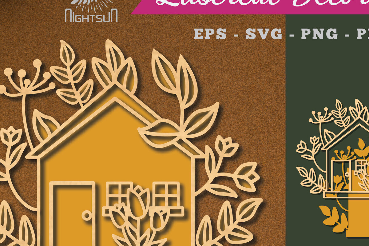 Intra απο ξύλο plywood 3mm-4mm πάχος - Διακόσμηση λουλουδιών σπιτιών με λέιζερ 5 Δίασταση 20x20 cm INTRAFABR-113392395