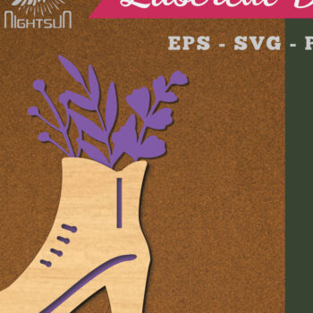 Intra απο ξύλο plywood 3mm-4mm πάχος - Floral σε Παπούτσια Διακόσμηση με  Δίασταση 20x20 cm INTRAFABR-115317636 - Image 1