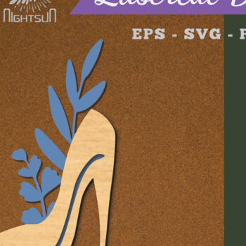 Intra απο ξύλο plywood 3mm-4mm πάχος - Floral σε Παπούτσια Διακόσμηση με Δίασταση 20x20 cm INTRAFABR-115317794 - Image 1