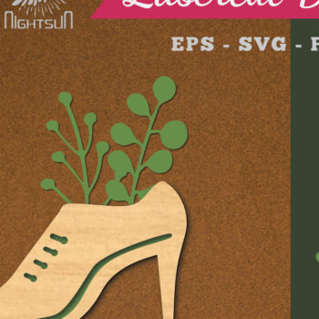 Intra απο ξύλο plywood 3mm-4mm πάχος - Floral σε Παπούτσια Διακόσμηση με  Δίασταση 20x20 cm INTRAFABR-115317843 - Image 1