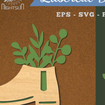 Intra απο ξύλο plywood 3mm-4mm πάχος - Floral σε Παπούτσια Διακόσμηση με Δίασταση 20x20 cm INTRAFABR-115317325 - Image 1