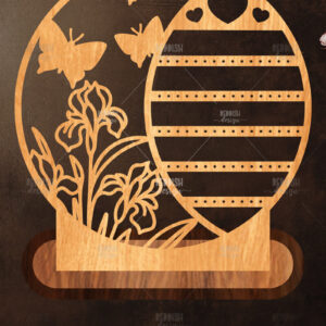 Intra απο ξύλο plywood 3mm-4mm πάχος - Στήριγμα κοσμημάτων Floral Cut Laser Δίασταση 20x20 cm INTRAFABR-119830738