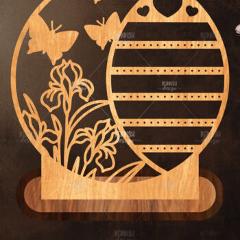 Intra απο ξύλο plywood 3mm-4mm πάχος - Στήριγμα κοσμημάτων Floral Cut Laser Δίασταση 20x20 cm INTRAFABR-119830738 - Image 1