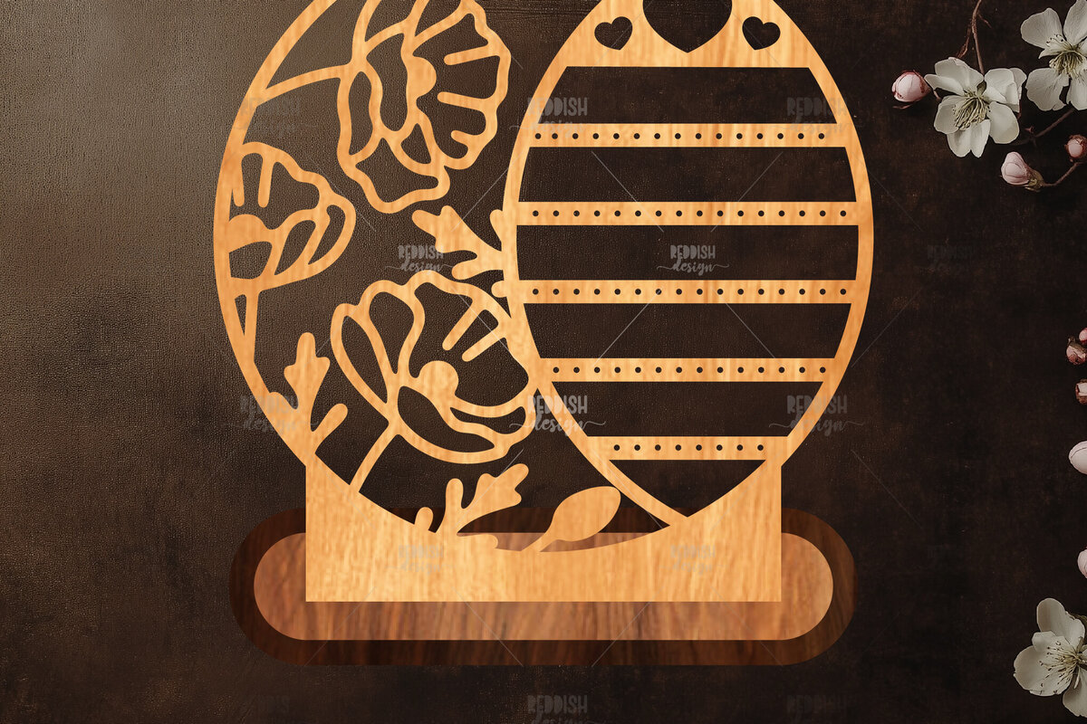 Intra απο ξύλο plywood 3mm-4mm πάχος - Στήριγμα κοσμημάτων Floral Cut Laser Δίασταση 20x20 cm INTRAFABR-119830603