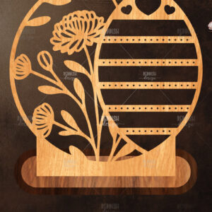 Intra απο ξύλο plywood 3mm-4mm πάχος - Στήριγμα κοσμημάτων Floral Cut Laser Δίασταση 20x20 cm INTRAFABR-119830615