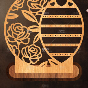 Intra απο ξύλο plywood 3mm-4mm πάχος - Στήριγμα κοσμημάτων Floral Cut Laser Δίασταση 20x20 cm INTRAFABR-119830670