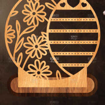 Intra απο ξύλο plywood 3mm-4mm πάχος - Στήριγμα κοσμημάτων Floral Cut Laser Δίασταση 20x20 cm INTRAFABR-119830688 - Image 1