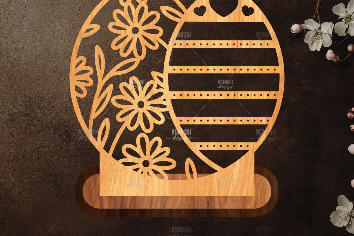 Intra απο ξύλο plywood 3mm-4mm πάχος - Στήριγμα κοσμημάτων Floral Cut Laser Δίασταση 20x20 cm INTRAFABR-119830688