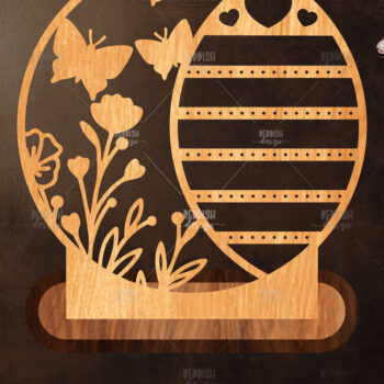 Intra απο ξύλο plywood 3mm-4mm πάχος - Στήριγμα κοσμημάτων Floral Cut Laser Δίασταση 20x20 cm INTRAFABR-119830716 - Image 1