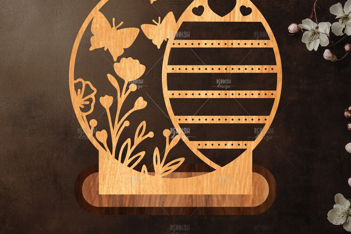 Intra απο ξύλο plywood 3mm-4mm πάχος - Στήριγμα κοσμημάτων Floral Cut Laser Δίασταση 20x20 cm INTRAFABR-119830716