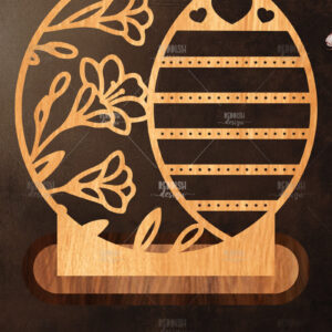 Intra απο ξύλο plywood 3mm-4mm πάχος - Στήριγμα κοσμημάτων Floral Cut Laser Δίασταση 20x20 cm INTRAFABR-119830518