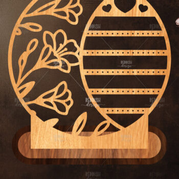 Intra απο ξύλο plywood 3mm-4mm πάχος - Στήριγμα κοσμημάτων Floral Cut Laser Δίασταση 20x20 cm INTRAFABR-119830518 - Image 1