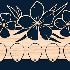 Intra απο ξύλο plywood 3mm-4mm πάχος - Πρότυπο κοπής με λέιζερ φλοράλ θήκη κλειδιού  Δίασταση 20x20 cm INTRAFABR-68608992