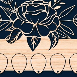 Intra απο ξύλο plywood 3mm-4mm πάχος - Πρότυπο κοπής με λέιζερ φλοράλ θήκη κλειδιού  Δίασταση 20x20 cm INTRAFABR-68609613