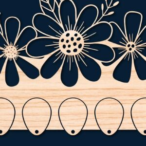 Intra απο ξύλο plywood 3mm-4mm πάχος - Πρότυπο κοπής με λέιζερ φλοράλ θήκη κλειδιού  Δίασταση 20x20 cm INTRAFABR-68605459