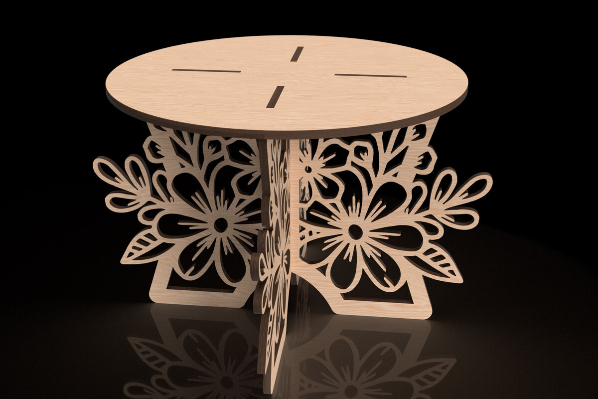 Intra απο ξύλο plywood 3mm-4mm πάχος - Floral Lace Plant Pot Stand - Laser Cut Δίασταση 15x15 cm INTRAFABR-118292859