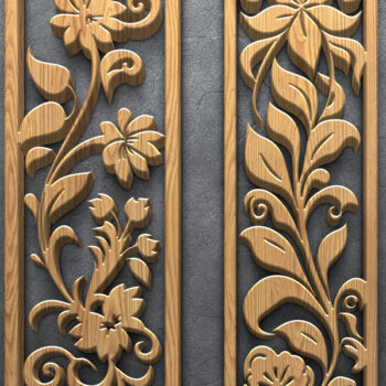 Intra απο ξύλο plywood 3mm-4mm πάχος - Πάνελ περιγράμματος με φλοράλ  Δίασταση 3200x7200 cm INTRAFABR-124637519 - Image 2