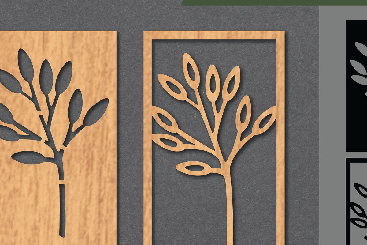 Intra απο ξύλο plywood 3mm-4mm πάχος - Floral διακόσμηση με λέιζερ  2 Δίασταση 20x20 cm INTRAFABR-112130049