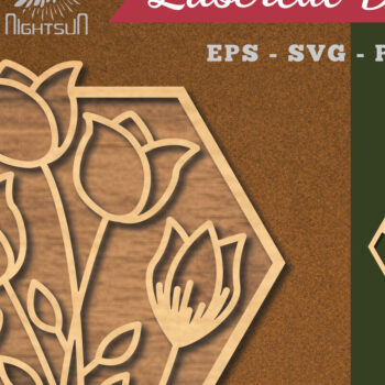 Intra απο ξύλο plywood 3mm-4mm πάχος - Floral Laser Cut Διακόσμηση σπιτιού 1 Δίασταση 20x20 cm INTRAFABR-119764116 - Image 1