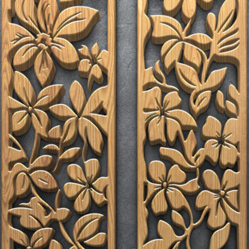 Intra απο ξύλο plywood 3mm-4mm πάχος - Πακέτο πάνελ κοπής με φλοράλ λέιζερ Δίασταση 3200x7200 cm INTRAFABR-125107759 - Image 3