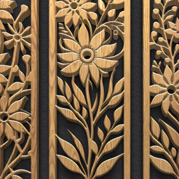 Intra απο ξύλο plywood 3mm-4mm πάχος - Πακέτο πάνελ κοπής με φλοράλ λέιζερ Δίασταση 3600x5400 cm INTRAFABR-122444361 - Image 4