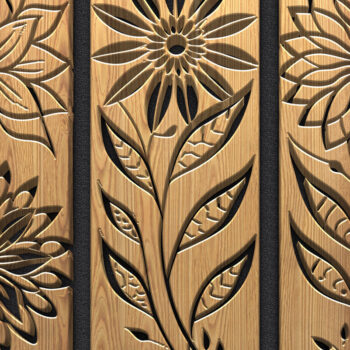 Intra απο ξύλο plywood 3mm-4mm πάχος - Πακέτο πάνελ κοπής με φλοράλ λέιζερ Δίασταση 3600x5400 cm INTRAFABR-122444361 - Image 5