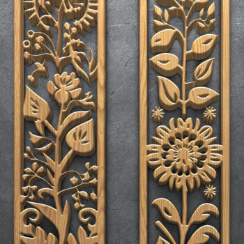 Intra απο ξύλο plywood 3mm-4mm πάχος - Floral σχέδια πάνελ κοπής με λέιζερ Δίασταση 3200x7200 cm INTRAFABR-124639044 - Image 2