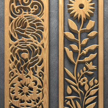 Intra απο ξύλο plywood 3mm-4mm πάχος - Floral σχέδια πάνελ κοπής με λέιζερ Δίασταση 3200x7200 cm INTRAFABR-124639044 - Image 4