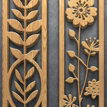 Intra απο ξύλο plywood 3mm-4mm πάχος - Πακέτο  με φλοράλ Laser Cut Panel Δίασταση 3200x7200 cm INTRAFABR-124643208 - Image 2