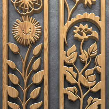 Intra απο ξύλο plywood 3mm-4mm πάχος - Πακέτο  με φλοράλ Laser Cut Panel Δίασταση 3200x7200 cm INTRAFABR-124643208 - Image 4