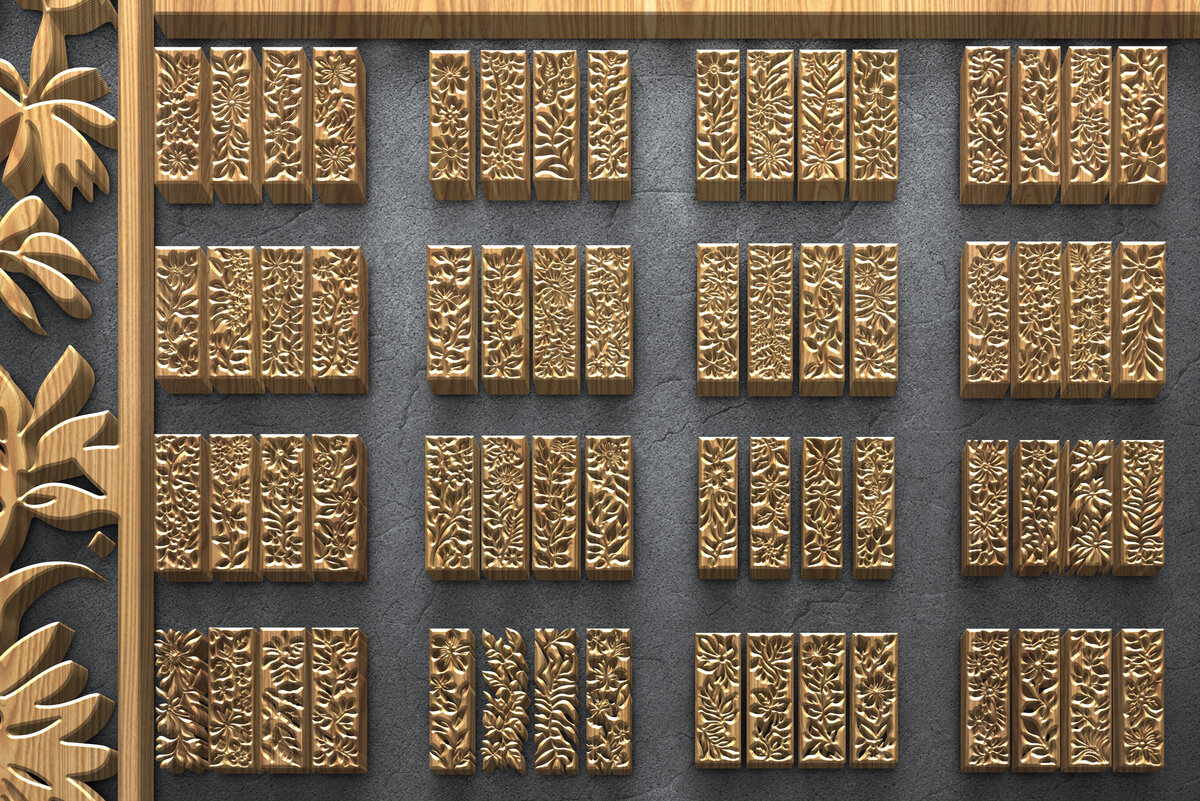 Intra απο ξύλο plywood 3mm-4mm πάχος - Floral Laser Cut Panel  Σετ Δίασταση 3200x7200 cm INTRAFABR-125338592