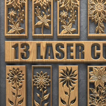 Intra απο ξύλο plywood 3mm-4mm πάχος - Πακέτο πάνελ  με φλοράλ λέιζερ Δίασταση 3600x5400 cm INTRAFABR-121983781 - Image 1