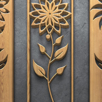 Intra απο ξύλο plywood 3mm-4mm πάχος - Πακέτο πάνελ  με φλοράλ λέιζερ Δίασταση 3600x5400 cm INTRAFABR-121983781 - Image 5