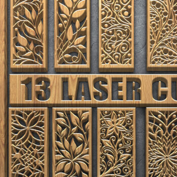 Intra απο ξύλο plywood 3mm-4mm πάχος - Πάνελ τέχνης τοίχου με φλοράλ κομμένα λέιζερ Δίασταση 3600x5400 cm INTRAFABR-122353773 - Image 1