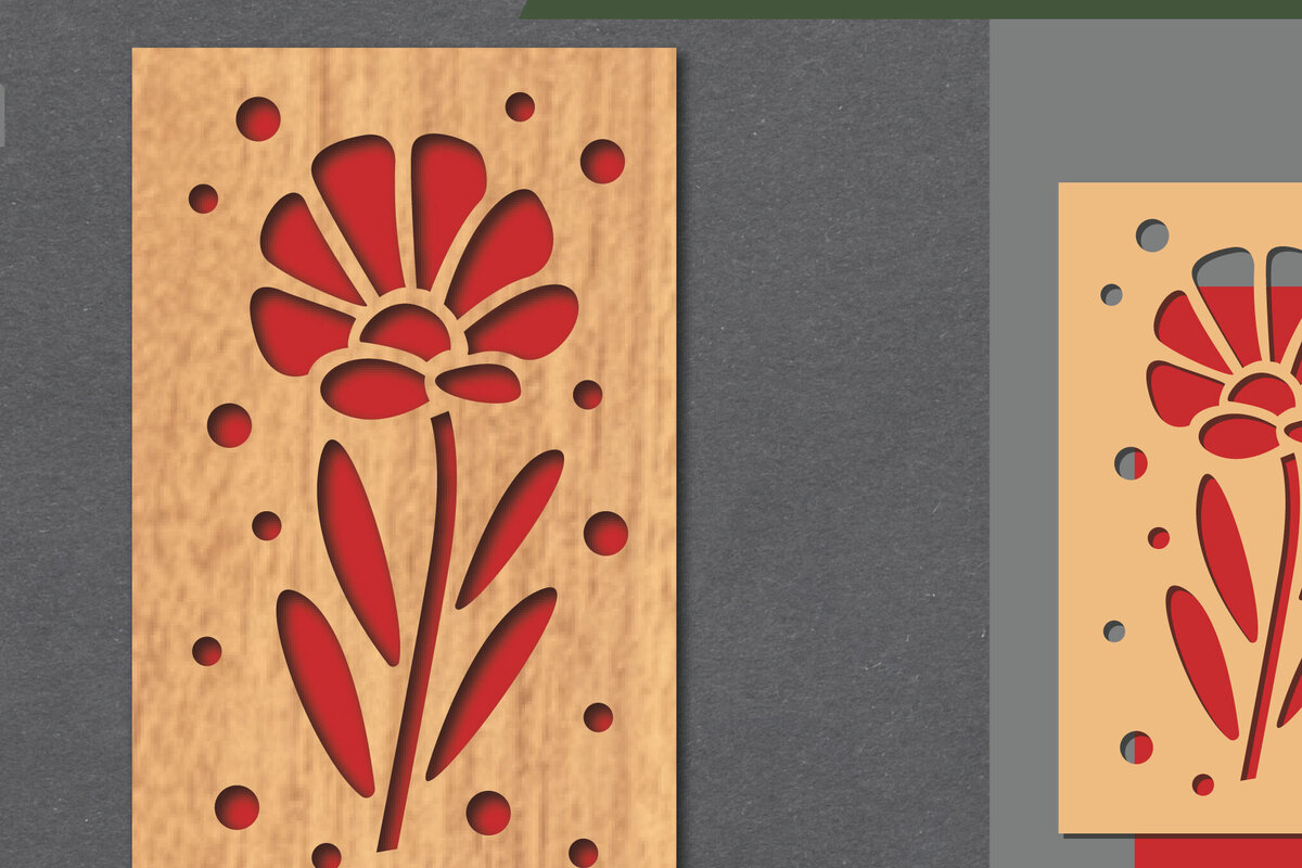 Intra απο ξύλο plywood 3mm-4mm πάχος - Διακόσμηση τοίχου με φλοράλ  3 Δίασταση 20x20 cm INTRAFABR-113946509