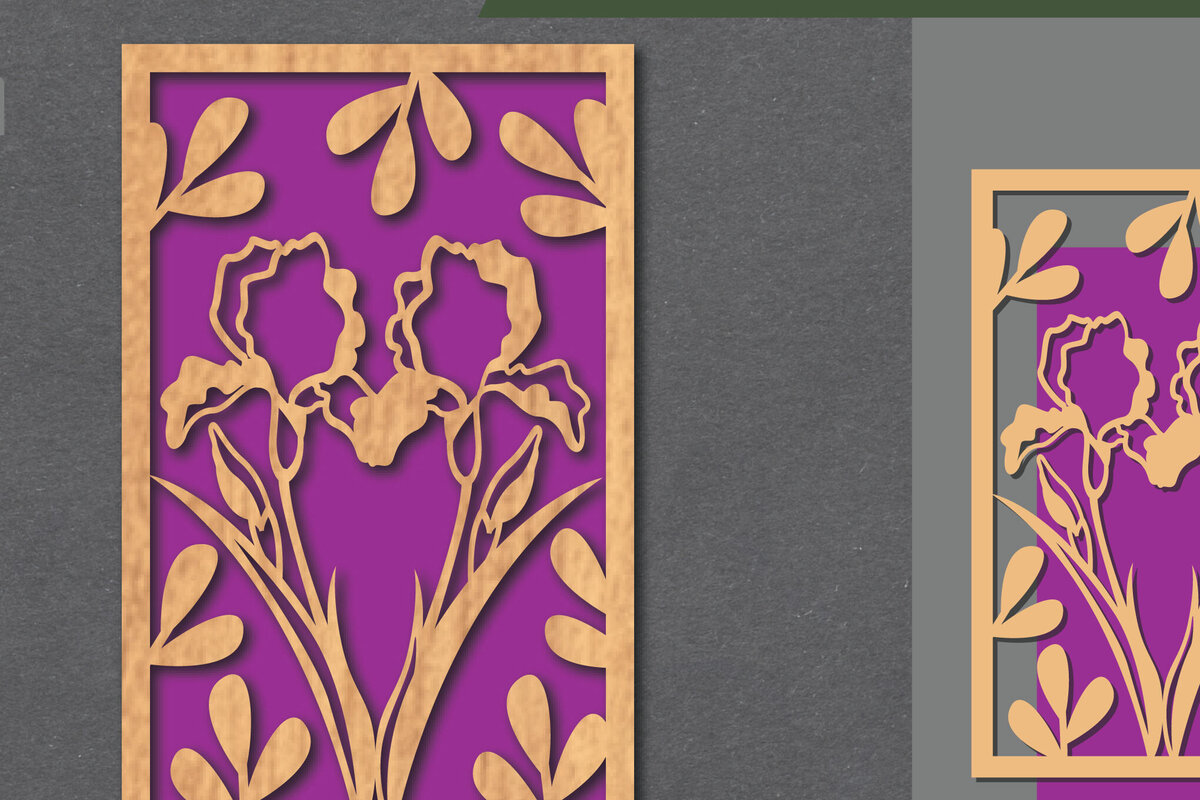 Intra απο ξύλο plywood 3mm-4mm πάχος - Floral Διακόσμηση τοίχου με  4 Δίασταση 20x20 cm INTRAFABR-113946579