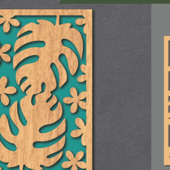 Intra απο ξύλο plywood 3mm-4mm πάχος - Floral Διακόσμηση τοίχου με 5 Δίασταση 20x20 cm INTRAFABR-113946627 - Image 1