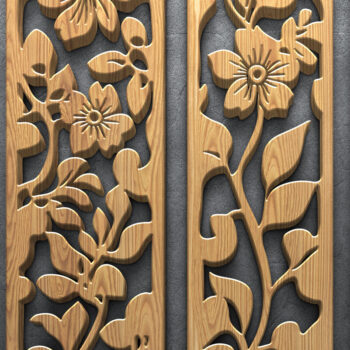 Intra απο ξύλο plywood 3mm-4mm πάχος - Πακέτο πάνελ λέιζερ Floral Δίασταση 3200x7200 cm INTRAFABR-125108414 - Image 2