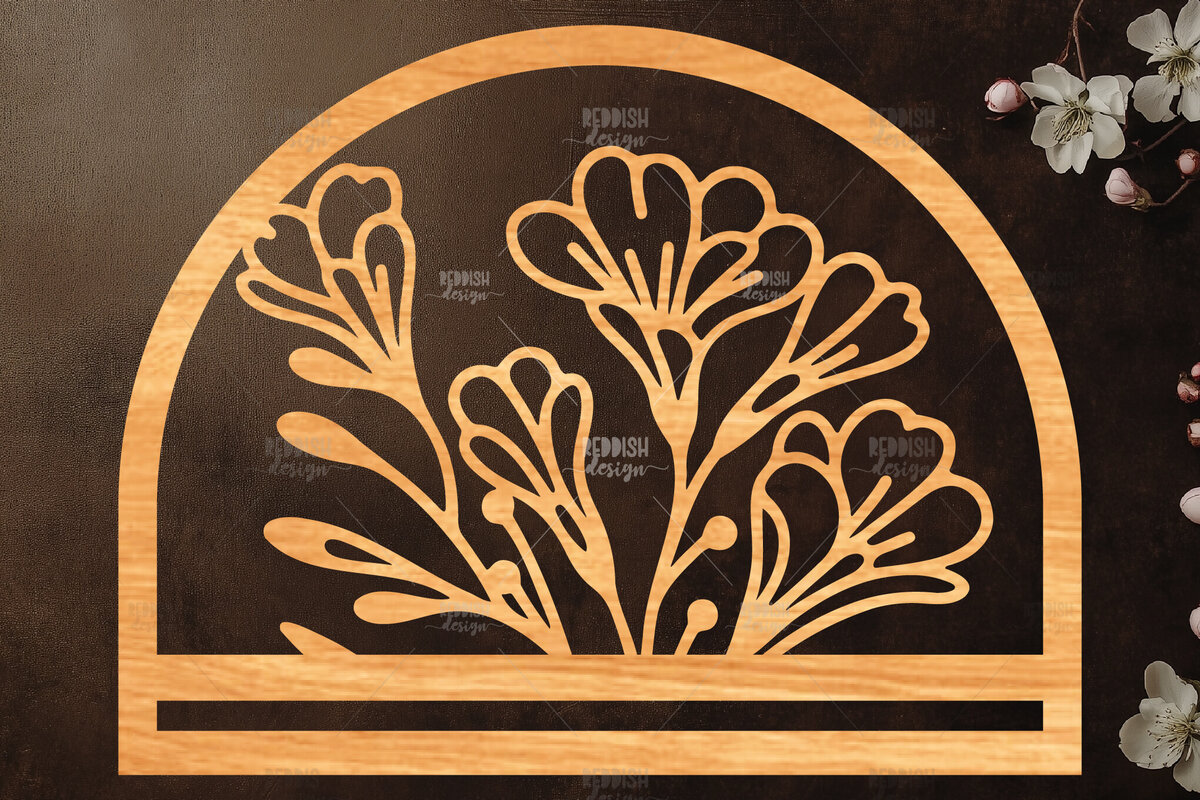 Intra απο ξύλο plywood 3mm-4mm πάχος - Φλοράλ Μακραμέ θήκη κοπής με λέιζερ Δίασταση 20x20 cm INTRAFABR-120824405