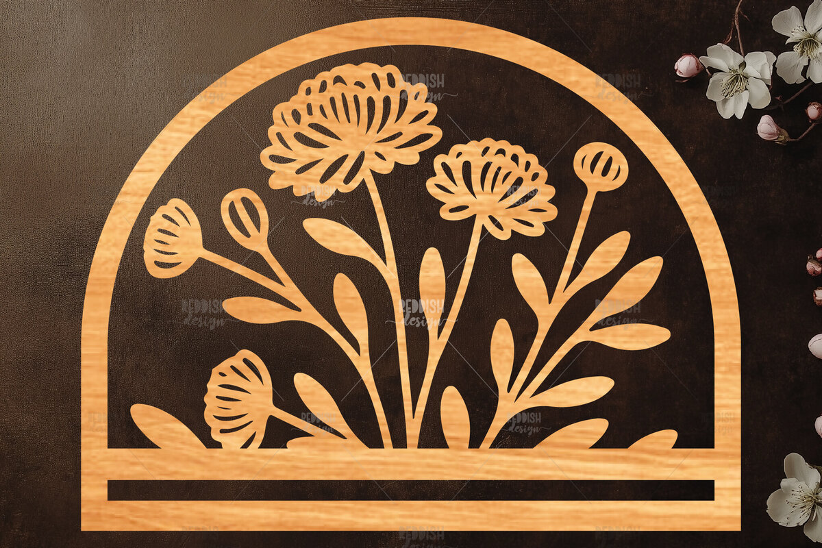 Intra απο ξύλο plywood 3mm-4mm πάχος - Φλοράλ Μακραμέ θήκη κοπής με λέιζερ Δίασταση 20x20 cm INTRAFABR-120824438