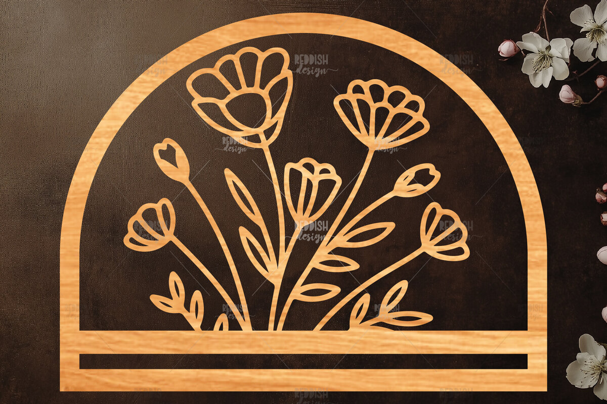 Intra απο ξύλο plywood 3mm-4mm πάχος - Φλοράλ Μακραμέ θήκη κοπής με λέιζερ Δίασταση 20x20 cm INTRAFABR-120824474