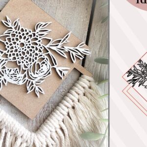 Intra απο ξύλο plywood 3mm-4mm πάχος - Floral Macrame  Δίασταση 30x20 cm INTRAFABR-74750248