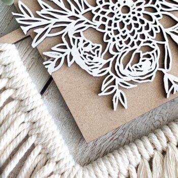 Intra απο ξύλο plywood 3mm-4mm πάχος - Floral Macrame  Δίασταση 30x20 cm INTRAFABR-74750248 - Image 3